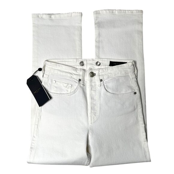 NWT Rag & Bone The Maya High Rise Ankle Straight White Denim Jeans Size 24 - Picture 8 of 11
